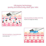 Ultrasonic Skin Scrubber Face Cleanser, Blackhead Acne Removal Facial Spa Vibration Massager, Ultrasound Peeling Clean Machine