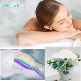 Rainbow Cloud Salt Essential Oil Bathing Ball, Bubble Exfoliating Moisturizing Skin Care Props, Natural Bubble Bath Bombs Ball