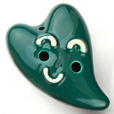 Colour Glaze Heart-shaped Porcelain Flute