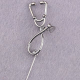 Alloy Metal Clothing Accessories, Sweater Stethoscope Brooch Drip Coat Badge