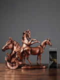 Bronze Horse Head Sculpture – Resin War Decor for Home & Office