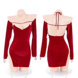 Women's Pure Retro Velvet Dress