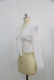 V-neck Lantern Sleeve, Loose Shirt