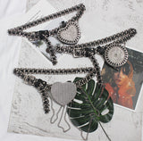 Diagonal Bag Single Shoulder Rhinestone Belt Decoration