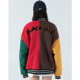 Retro Fashion Brand Lamb Wool, Baseball Uniform Jacket for Women