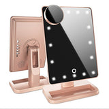 Touch Screen Makeup Mirror with 20 LED Lights, Bluetooth Music Speaker, 10x Magnifying Mirrors Lights