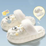 Winter Slippers Indoor Non-slip Waterproof Warm Detachable Home Shoes for Kids