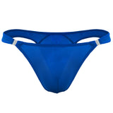 Men's Translucent, Ice Silk, Low Waist Buckle, T-back Underwear