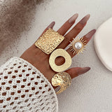 Twin Style Alloy Pleated Square Ring
