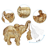 Gold Elephant Cradle Ornament, Resin Home Decorations