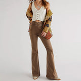 Women's Waist Irregular, Slim-fit Slimming Stretch, Denim Flared Pants