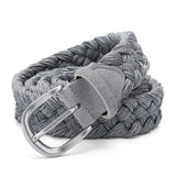 Woven Cotton Rope Belt – Casual Waxed Cord Design with Metal Buckle