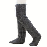 Solid Color Goose Down Leg Winter Socks