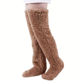 Solid Color Goose Down Leg Winter Socks