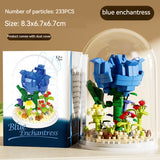 Small Particle Building Blocks Flower Toy, Assembled Gift Preserved Flower Ornaments