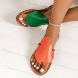 Casual Color-matching Clip-toe Sandals, Summer Outdoor Personalized Flat Slippers, Women's Flip Flops