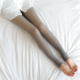 Translucent Plus Size Leggings, Fall and Winter Warm Fleece Lined Pantyhose, Women's Thermal Winter Tights