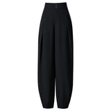 High Waist Drape Ice Silk Bloomers, Loose Casual Harem Pants