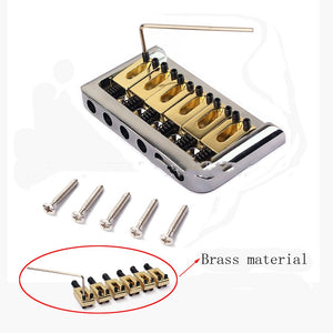Instrument Accessories Guitar Bridge with Silver Six String Brass Saddle