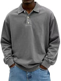 Men’s Fall Long-sleeve Polo Shirt – Casual, Breathable, Comfortable Solid High-quality Tee