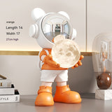 Desktop Space Bear Decoration, Moon Night Light Home Decor