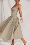 European and American Elegant Palace Style, New Low-cut Suspender, Large Swing Dress for Women
