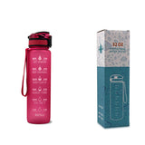 Tritan Water Bottle with Time Marker Bounce Cover, Motivational Water Bottle with Leakproof Lid for Sports Cycling and Outdoors