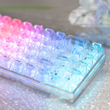 Fully Transparent Glacier Keycaps with Engraved Ice Translucency, Keyboard Accessories