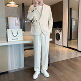 Casual Fashion, Trendy Slim Fit Men's Jacket + Pants Suit