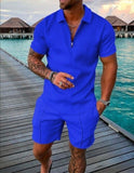 New Men's Summer Half Sleeve Top and Shorts, Casual Suit