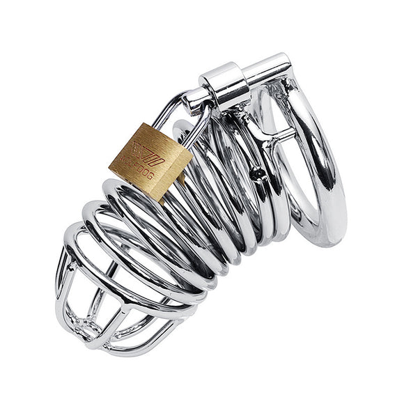 Metal Men's Chastity Lock, Catheter Device, Bird Cage