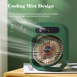 Air Conditioning Fan Desk Misting Air Cooler, Cooling USB Rechargeable Humidifier, Portable Spray Fan with 3 Wind Speeds, Tools for Home Office