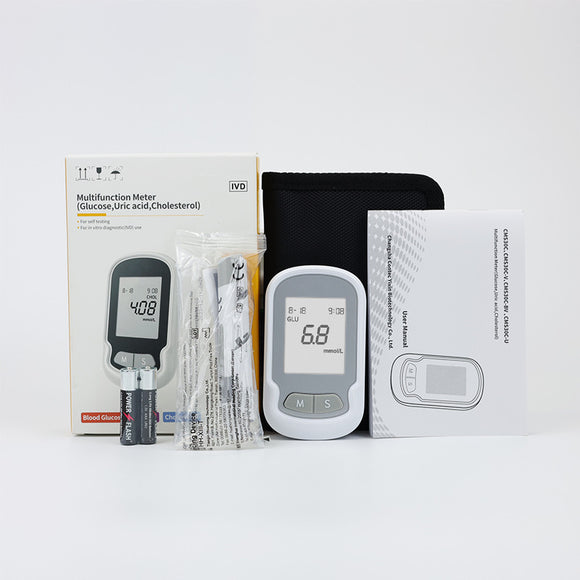 Multifunctional Blood Glucose, Uric Acid and Cholesterol, 3-in-1 Meter