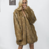 Fashionable Warm Fleece-lined, Women's Faux Fur Coat