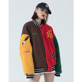 Retro Fashion Brand Lamb Wool, Baseball Uniform Jacket for Women