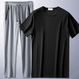 Ice Silk Half Sleeves Summer Suit