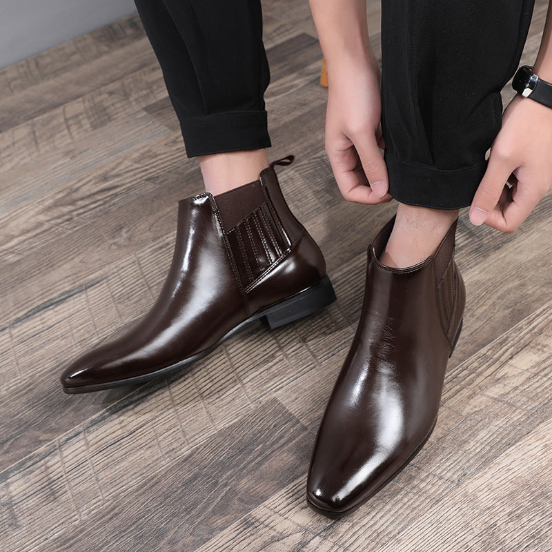 Pointed Toe Chelsea-style Boots for Men, Fashion British Style