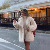 Women’s Faux Fur Thick Winter Coat – Elegant Warm Long Jacket