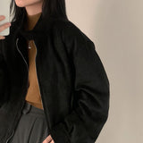 Autumn Winter Retro Warm Deerskin Velvet Double Zipper Coat or Jacket