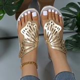 Fashion Hollow Butterfly Flip-Flops, Summer Sandals for Women, Casual Beach Shoes, New Low Heel Flat Slides Slippers