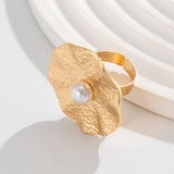 Fashion Inlaid Pearl Flower Ring