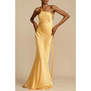 Party Slim-fit Oblique Shoulder Dress for Women