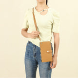 Mobile Phone Bags with Transparent Touch Screen Love Buckle Long Wallet, Women's Multifunctional Crossbody Shoulder Bag