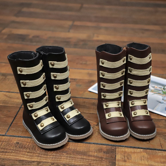 Children's Fashion Boots, New Rivet Long Martin Shoes