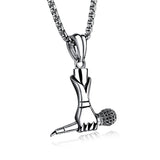 Rock Hip Hop, Fashion Microphone Necklace