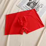 Summer New Ice Silk Men's Boxers, Mid Waist Solid Color Shorts (Pack of 2)