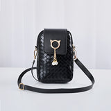 Mobile Phone Bags Women's Woven Pearl Tassel Cover Type Crossbody Shoulder Bag