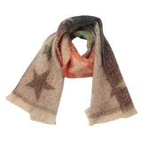 Women’s Gradient Star Scarf – Jacquard Knit Autumn Winter Circle Neck Wrap