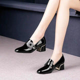 Women's Versatile Mid-heel Chunky Heel, Square Toe Shoes