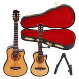 Wooden Cutaway, Mini Acoustic Guitar Model, Musical Instrument Ornaments